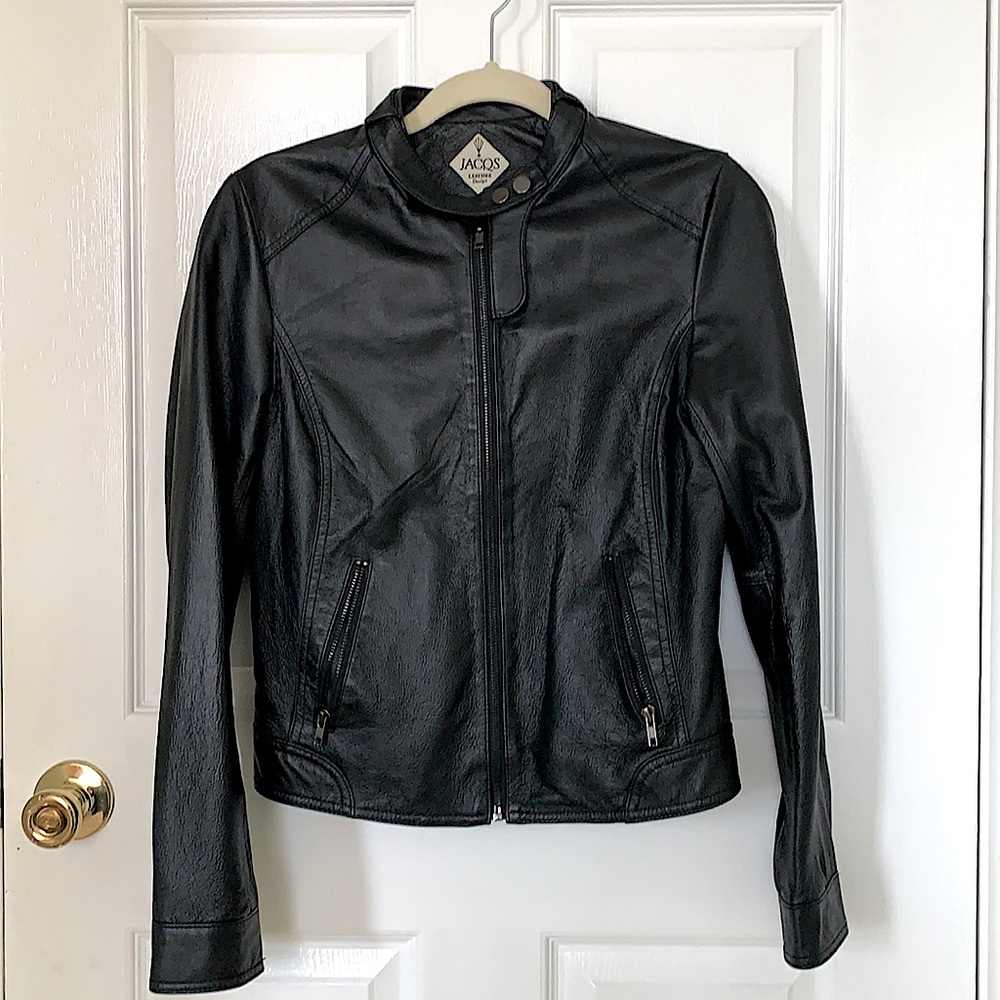 EUC Black Leather Jacket Women’s Size Small